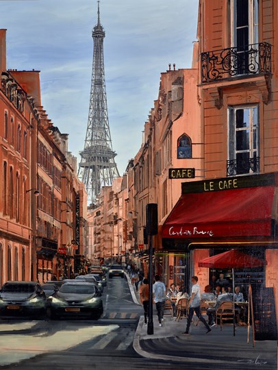 Bonjour Paris by Ziv Cooper - Original Painting on Box Canvas